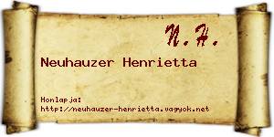 Neuhauzer Henrietta névjegykártya