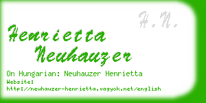 henrietta neuhauzer business card